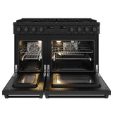 48 Inch Contemporary Professional Gas Range In Black