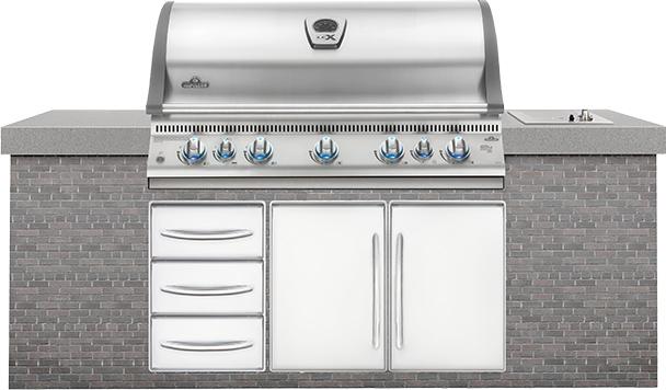 Built-In LEX 730 RBI Stainless Steel with Infrared Bottom and Rear Burners