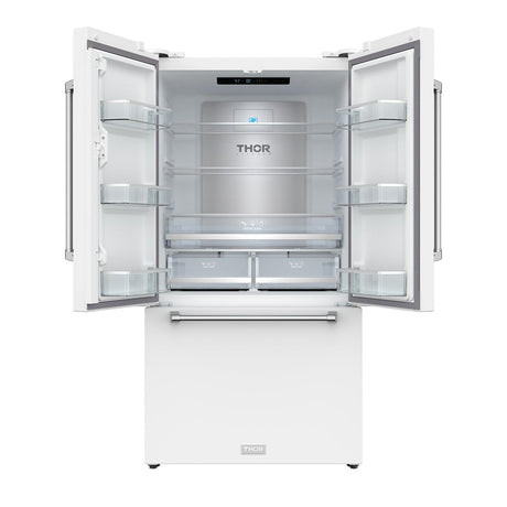 36 Inch Collection French Door Counter Depth Refrigerator With Ice Maker - White  Gordon Ramsay Series