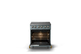 30"W. Induction Range (Finish: November Sky, Trim: Brushed Brass)