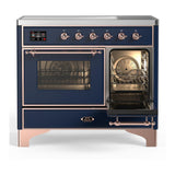 ILVE UMDIB40NR3MBP Majestic III 40 inch Induction Range with 6 Elements, 3.82 cu. ft. Total Oven Capacity (Triple Glass Door, Midnight Blue, Copper)