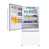 Forno Milano 2-Piece 62-Inch Freestanding Dual Bottom Freezer Refrigerator, White - 34.4 cu.ft, Touch Control, Ice Maker