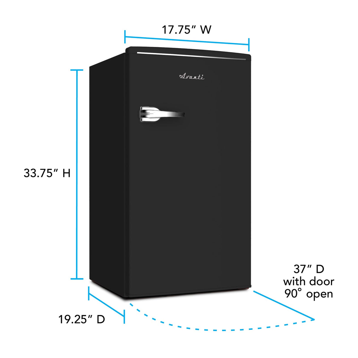 Avanti 3.0 Cu. Ft. Retro Compact Refrigerator - Black