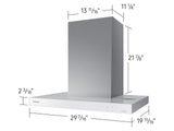 Bespoke Hood Low Noise  630 CFM  30" Width