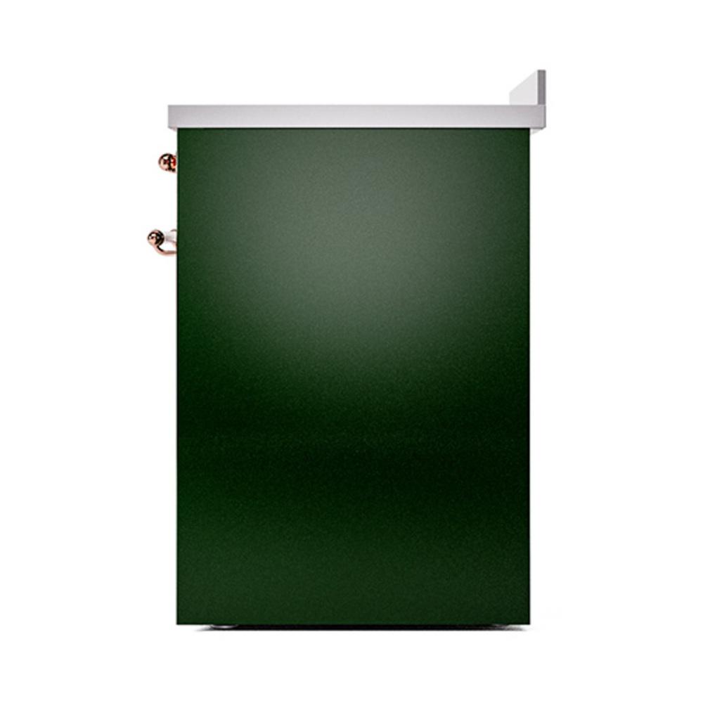 ILVE UNI304QNMPEGP Nostalgie II Noblesse 30 inch Induction Range (Solid Door, Emerald Green, Copper)