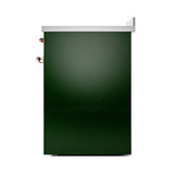 ILVE UNI304QNMPEGP Nostalgie II Noblesse 30 inch Induction Range (Solid Door, Emerald Green, Copper)