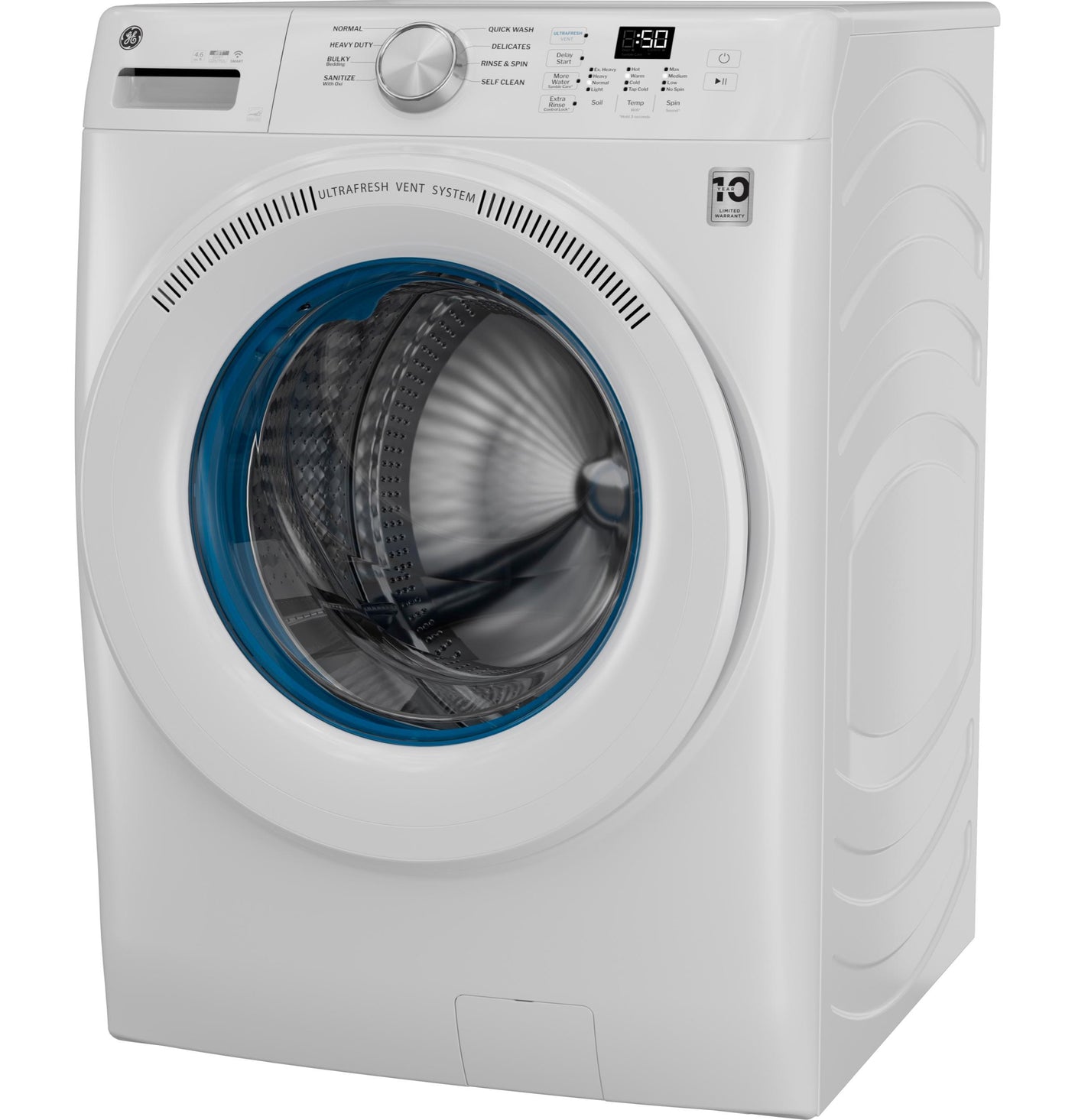 GE® ENERGY STAR® 4.6 cu. ft. Capacity Smart Front Load Washer with UltraFresh Vent System with OdorBlock™