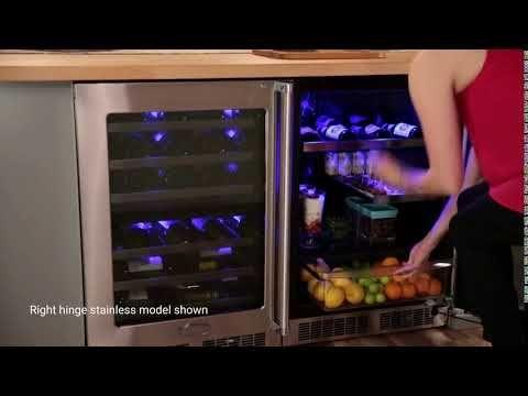 24-In Professional Built-In Beverage Refrigerator with Door Style - Stainless Steel Frame Glass, Door Swing - Left