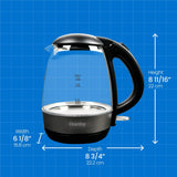Danby 1.2L Glass Kettle in Black