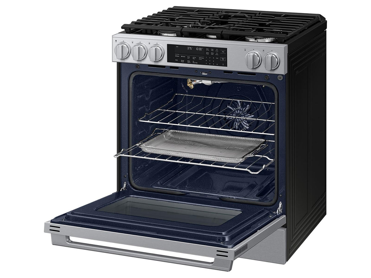 Bespoke Smart Slide-in Gas Range Pro Style Elite Design  Illuminated Knobs  Air Fry Max