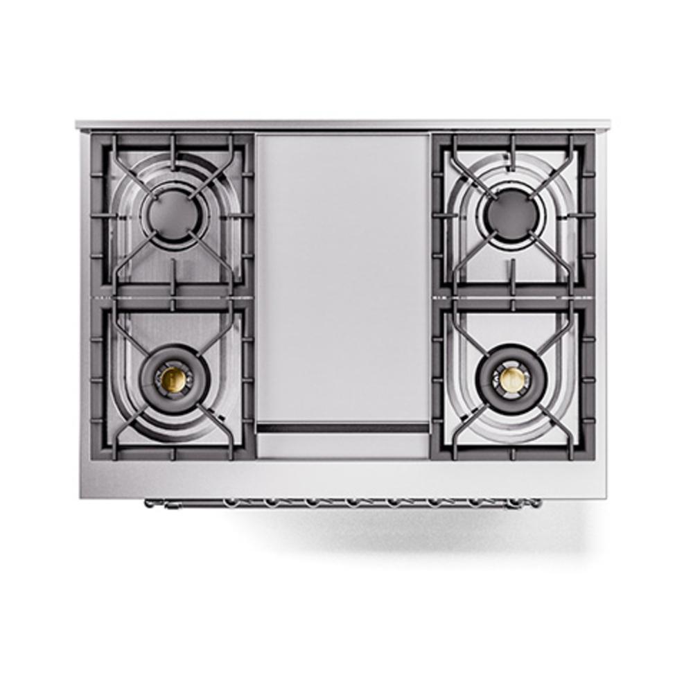 ILVE UN36FQNMPMBCLP Nostalgie II Noblesse 36 inch Dual Fuel Range (Liquid Propane, Solid Door, Midnight Blue, Chrome)