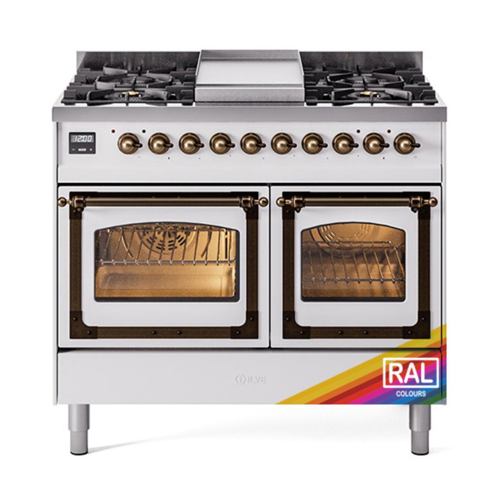 ILVE UND40FNMPRAB Nostalgie II Noblesse 40 inch Dual Fuel Range (Natural Gas, Triple Glass Door, RAL, Burnished)