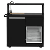 Forno All Aperto 62,600 BTU BBQ, 3 Stainless Steel Burners, Infrared Burners, Sink Module, Black Sintered Stone Countertops, Bar and Beverage Center