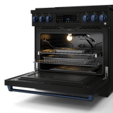 36 Inch Professional Gas Range With Tilt Panel Touch Control In Black/navy Blue  Gordon Ramsay Series