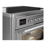 ILVE UMIB36NR3SSC Majestic III 36 inch Induction Range with 6 Elements, 3.5 cu. ft. Total Oven Capacity (Triple Glass Door, Stainless Steel, Chrome)