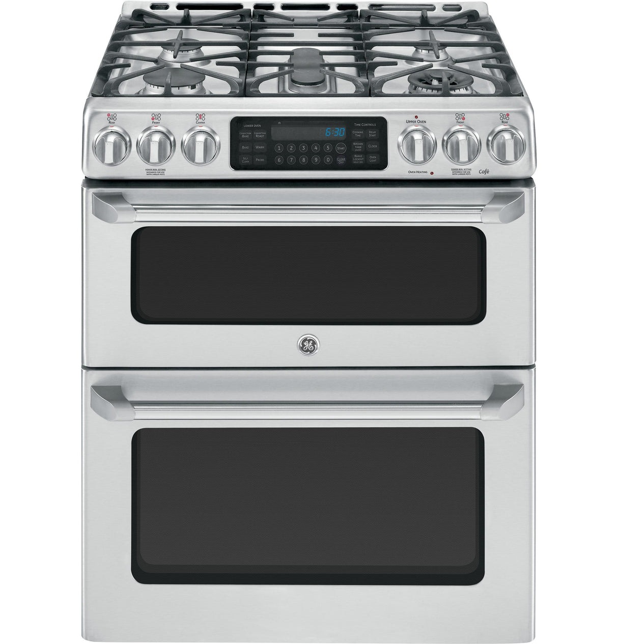 GE Cafe™ Series 30" Slide-In Front Control Gas Double Oven with Convection Range