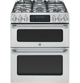 GE Cafe™ Series 30" Slide-In Front Control Gas Double Oven with Convection Range