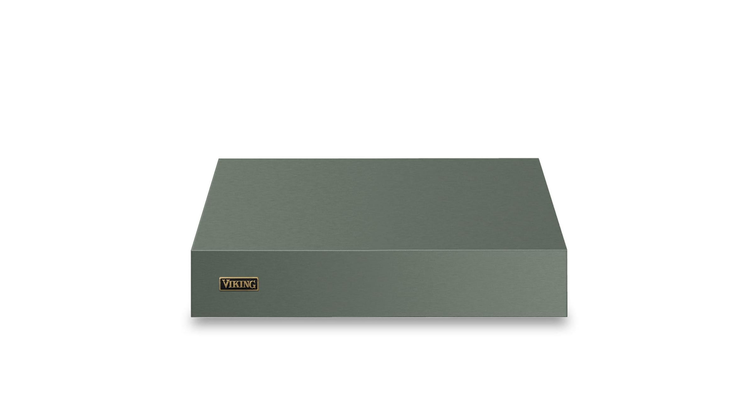 30"W. 12"H. Wall Hood + Ventilator (Finish: Eucalyptus, Trim: Brushed Brass)