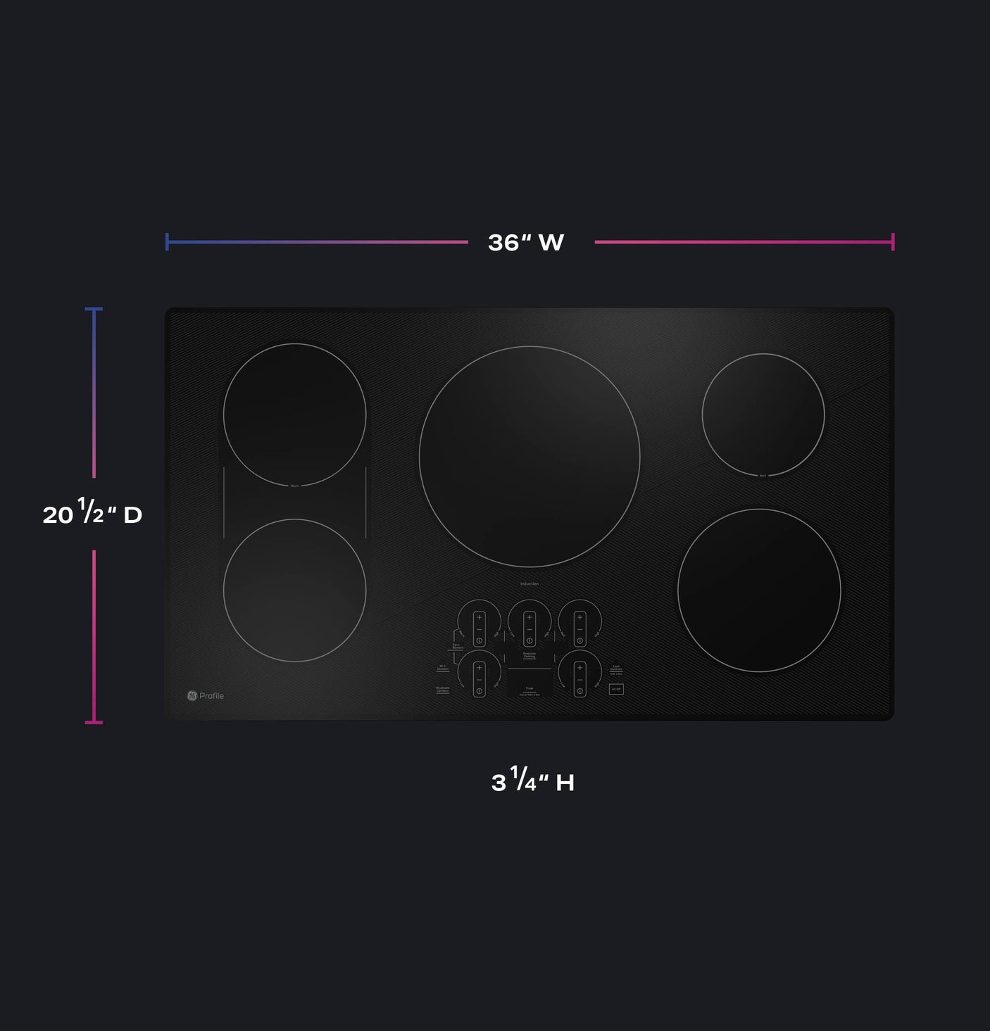 GE Profile™ ENERGY STAR® 36" Built-In Touch Control Induction Cooktop