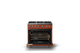 36"W. Sealed Burner Gas Range (Burner: 6b, Finish: Spiced Cider, Trim: Brushed Brass, Fuel: Natural Gas)