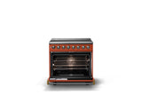 36"W. Induction Range (Finish: Spiced Cider, Trim: Brushed Brass)
