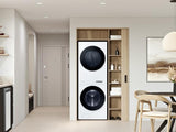 Bespoke AI Laundry Hub™ 4.6 cu. ft. Large Capacity Single Unit Washer with Steam Wash and 7.6 cu. ft. Electric Dryer in White