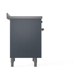 ILVE UNI366QNMPBGB Nostalgie II Noblesse 36 inch Induction Range (Solid Door, Blue Grey, Burnished)