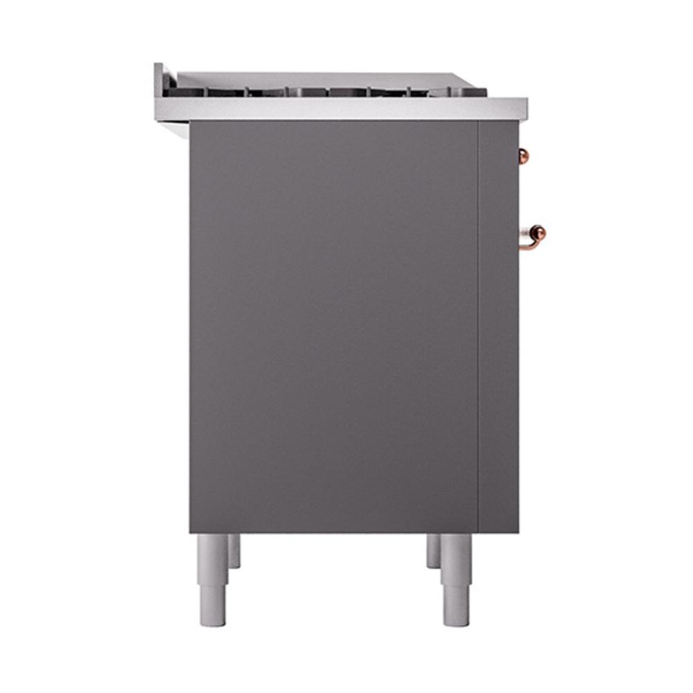 ILVE UN36FQNMPMGP Nostalgie II Noblesse 36 inch Dual Fuel Range (Natural Gas, Solid Door, Graphite Matte, Copper)