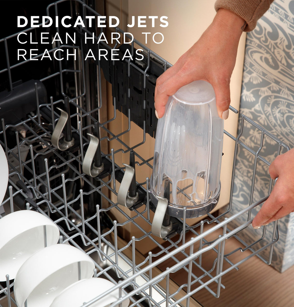GE® ENERGY STAR® Top Control with Stainless Steel Interior Dishwasher with Sanitize Cycle