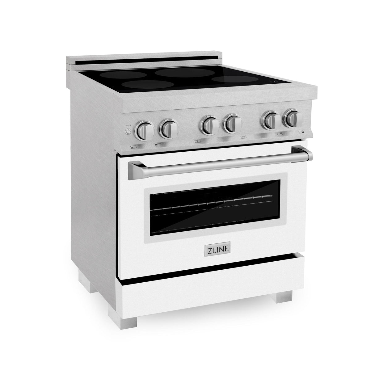 ZLINE 30" 4.0 cu. ft. Induction Range in DuraSnow with a 4 Element Stove and Electric Oven (RAINDS-30) [Color: White Matte]