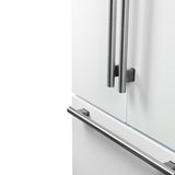 Forno Rivello 36 Inch French Door Refrigerator in White with Antique Brass, Internal Water Dispenser, Filtered Ice, Adjustable Shelves, Energy Star Certified