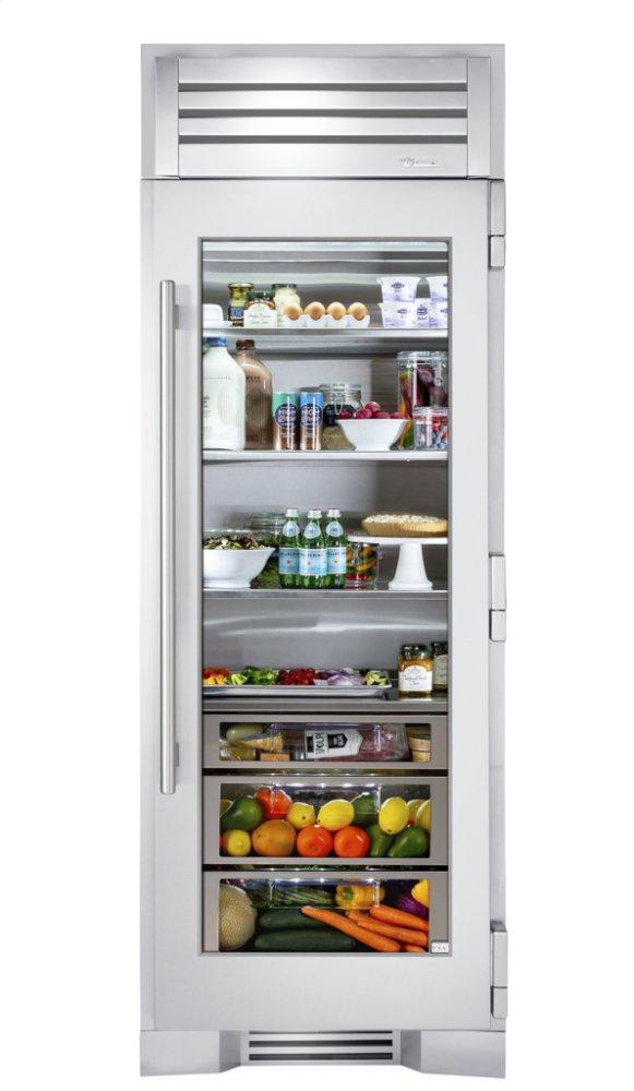 30 Inch Stainless Glass Door Right Hinge Refrigerator Column