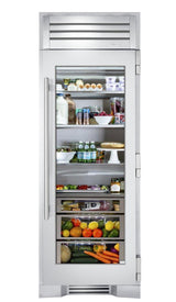 30 Inch Stainless Glass Door Right Hinge Refrigerator Column