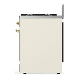 ILVE UM30NR3AWG Majestic III 30 inch Dual Fuel Range with 5 Black Brass Burners, Dual Function Burner up to 25,000 BTU (Natural Gas, Triple Glass Door, Antique White, Brass)