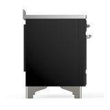 ILVE UMIB48NR3BKC Majestic III 48 inch Induction Range with 6 Elements, 5.02 cu. ft. Total Oven Capacity (Triple Glass Door, Glossy Black, Chrome)
