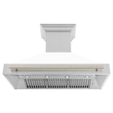 ZLINE 48 in. Autograph Edition Stainless Steel Range Hood with White Matte Shell and Handle (8654STZ-WM48) [Color: Gold]