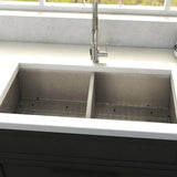 ZLINE 33 in. Anton Undermount Double Bowl Stainless Steel Kitchen Sink with Bottom Grid (SR50D-33)
