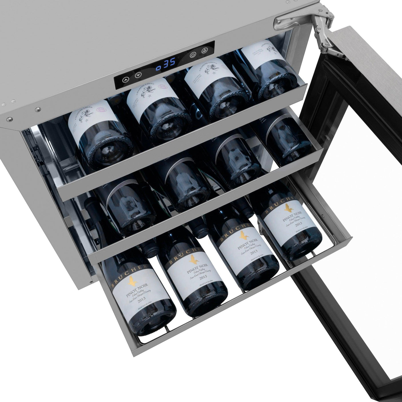 ZLINE 24 in. Touchstone Dual Zone 44 Bottle Wine Cooler With DuraSnow' Stainless Steel Glass Door (RWDO-SN-24)