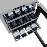 ZLINE 24 in. Touchstone Dual Zone 44 Bottle Wine Cooler With DuraSnow' Stainless Steel Glass Door (RWDO-SN-24)