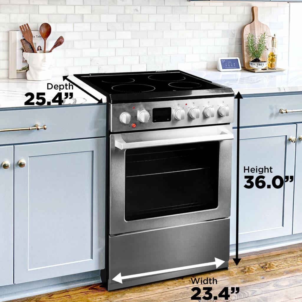 Danby 24-in TruAirFry Smooth top Slide-in Electric Range in Stainless Steel