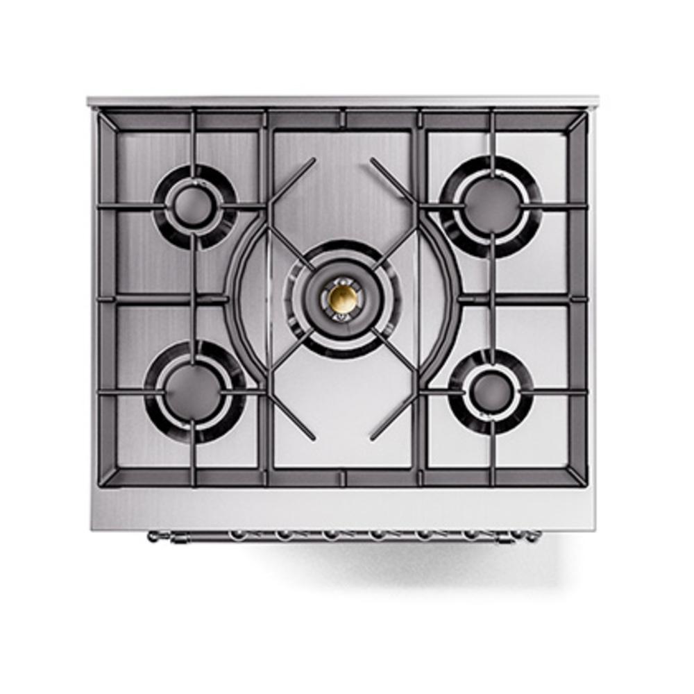 ILVE UN30QNMPMGC Nostalgie II Noblesse 30 inch Dual Fuel Range (Natural Gas, Solid Door, Graphite Matte, Chrome)