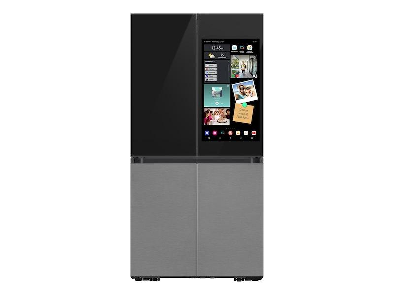 Bespoke 4-Door Flex™ Refrigerator (29 cu. ft.) with Family Hub™+ in Charcoal Glass Top and Stainless Steel Bottom Panels