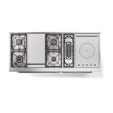 ILVE UN60FSQNMPRAC Nostalgie II Noblesse 60 inch Dual Fuel Range (7 Sealed Burners + Griddle + French Top, Natural Gas, Solid Door, RAL, Chrome)