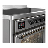 ILVE UMIB48NR3SSB Majestic III 48 inch Induction Range with 6 Elements, 5.02 cu. ft. Total Oven Capacity (Triple Glass Door, Stainless Steel, Burnished)