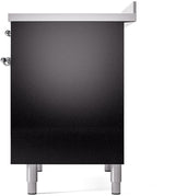 Nostalgie II 40 Inch Electric Freestanding Range in Glossy Black with Chrome Trim