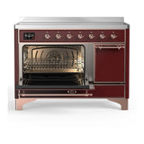 ILVE UMIB48QNR3BUP Majestic III 48 inch Induction Range with 6 Elements, 5.02 cu. ft. Total Oven Capacity (Solid Door, Burgundy, Copper)