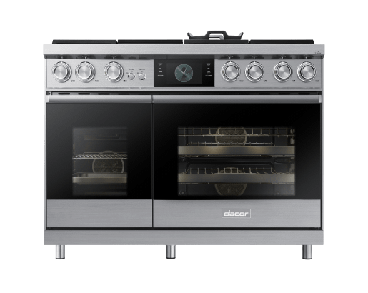 48" Pro Dual-Fuel Steam Range, Silver Stainless Steel, Natural Gas & Liquid Propane