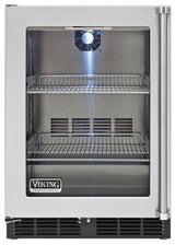 24" Undercounter Refrigerator, Clear Glass, Left Hinge/Right Handle