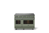 48"W. Induction Range (Finish: Eucalyptus, Trim: Polished Chrome)