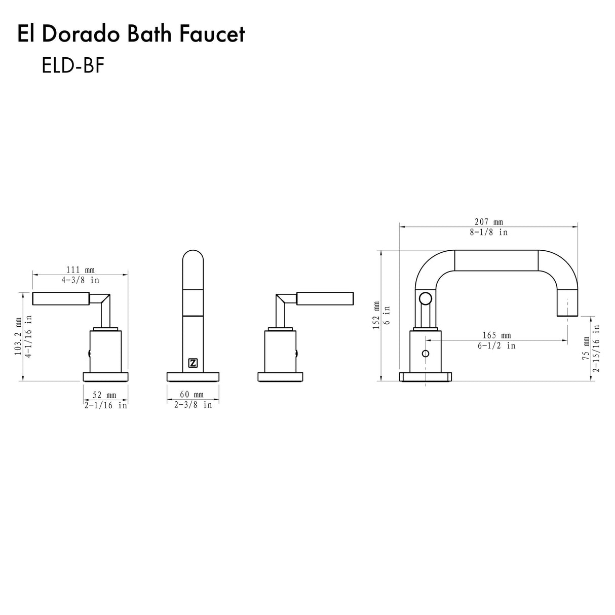 ZLINE El Dorado Bath Faucet in Chrome (ELD-BF-CH)